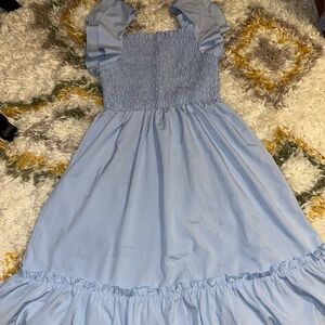 SHEIN Light Blue Ruffled Kids Dress